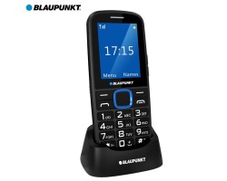 Mobiltelefon Blaupunkt BS04 időseknek, mobiltelefon készülék, fekete-kék 